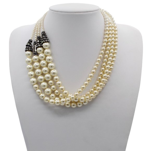 MILLIANNA Pearl and Crystal Long Deco Strand, NWOT - Picture 7 of 7